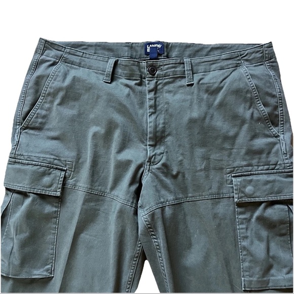 Lands End Army Green Cargo Pants Men’s 40x29 Outdoorsy Woodsmen Fisherman Hike - Picture 3 of 6